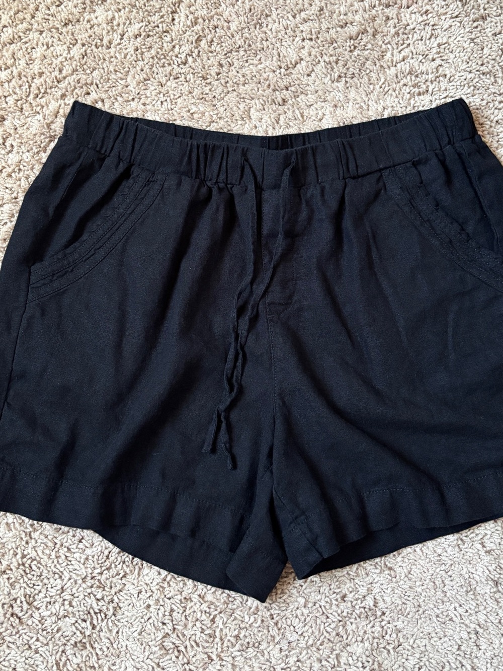 Briggs New York Black High-Waist Drawstring Shorts